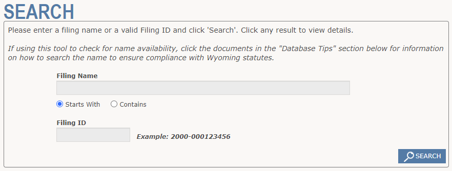 wyoming business search example